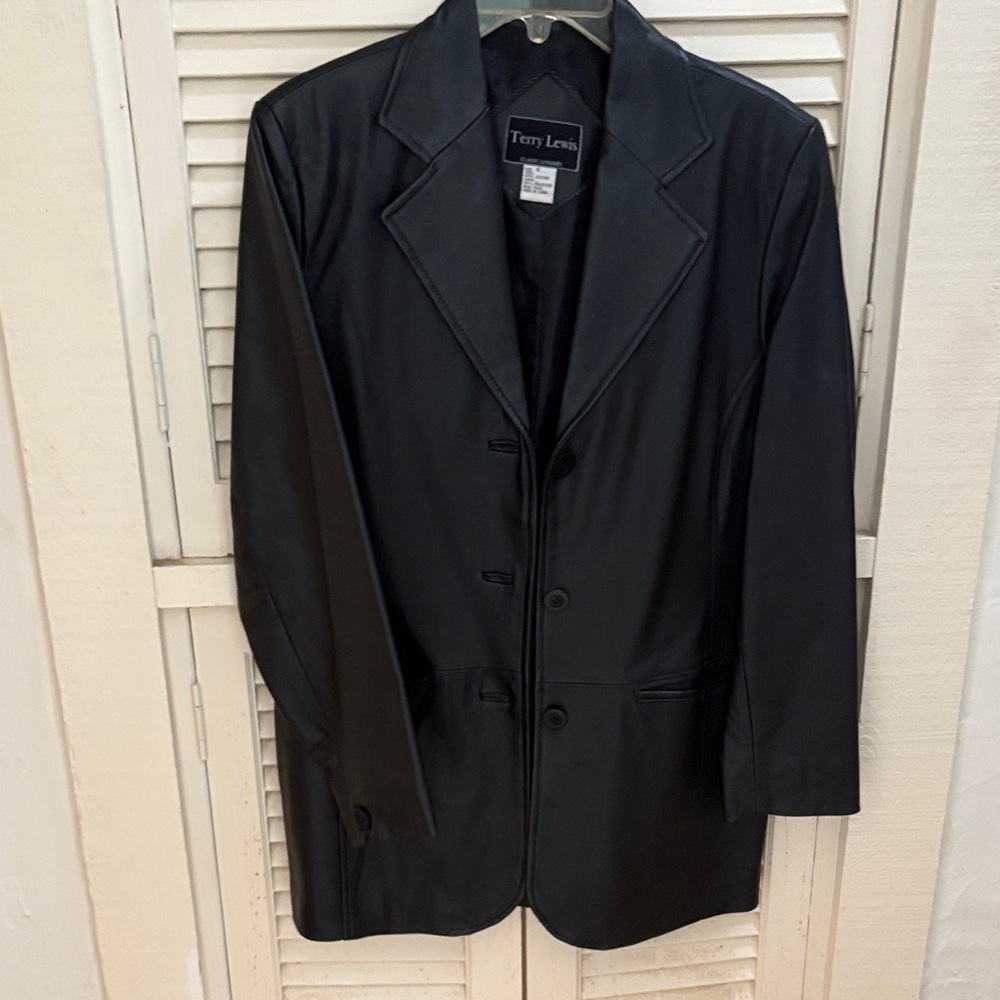 Terry Lewis Classic Luxuries Black Leather Blazer